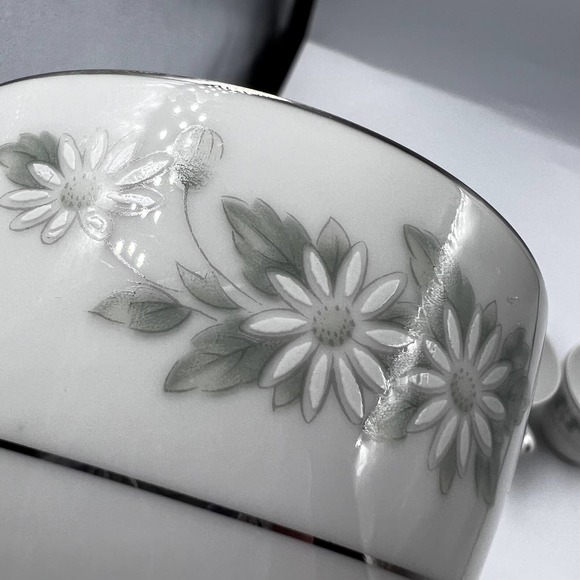 Mikasa #243 Japan Fine China Painted White Daisy Coffee Cups Sugar Dish Creamer - Picture 6 of 13